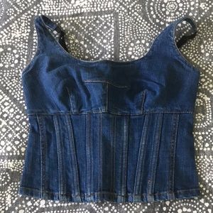 Anthropologie Maeve denim corset top